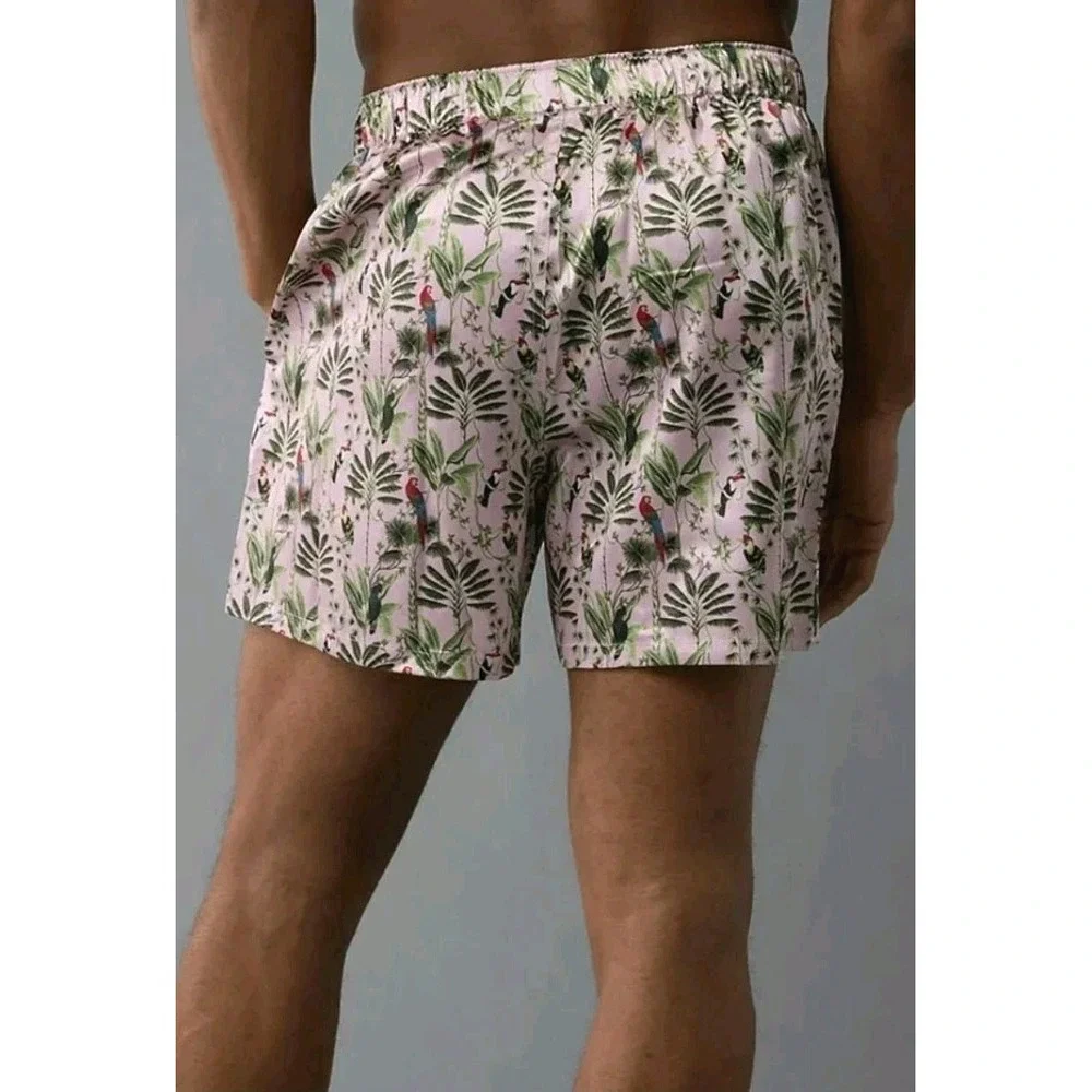 American Eagle Outfitters Men's Bird Tapestry Satin Pocket Boxer Short Size ‎ XS